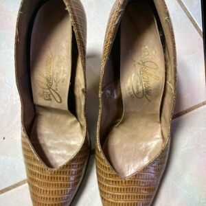 Women's Brown Patterned Heels